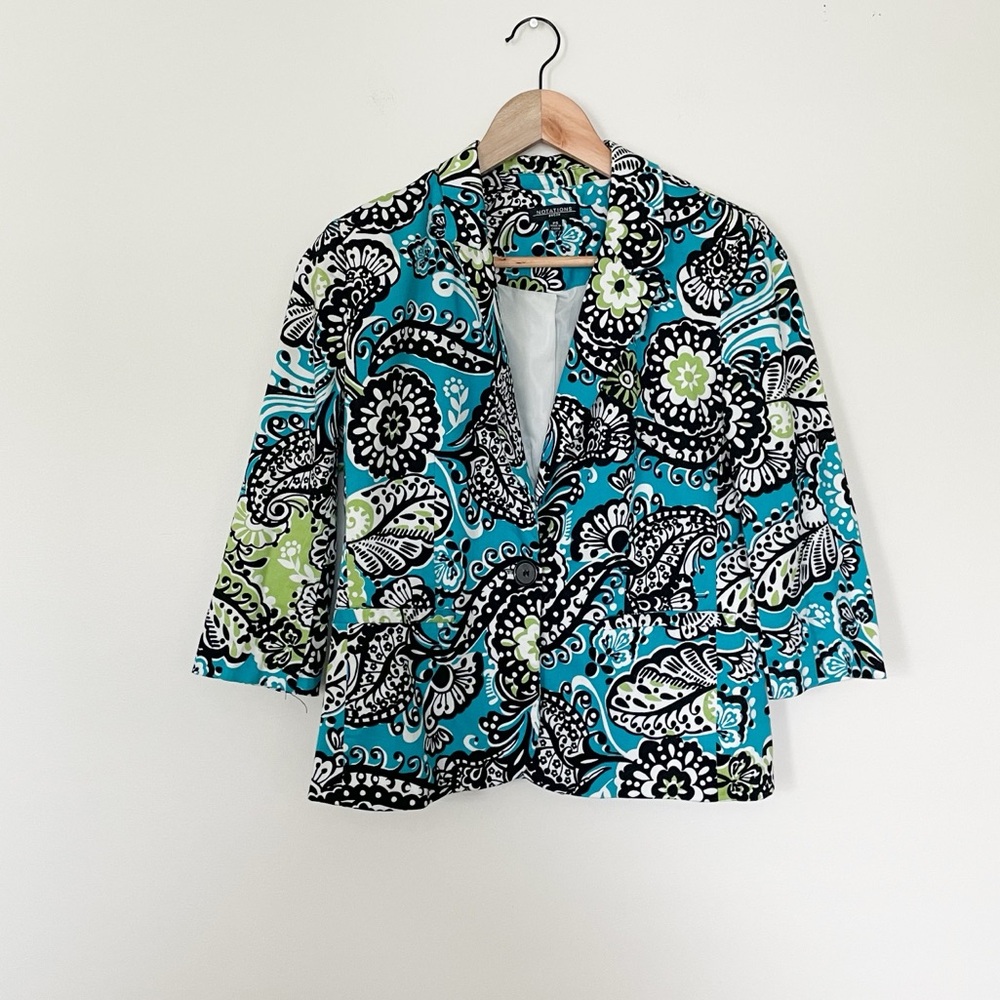 Notations Petite Colorful Paisley Blazer Jacket
